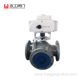 Electric Three Way Ball Valve Stainless Steel WCB